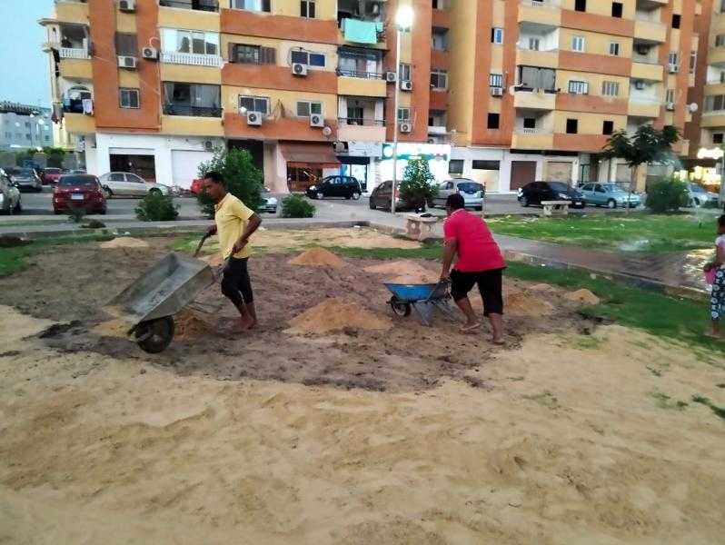 جهاز التجميل يواصل رفع كفاءة المسطحات والميادين بالإسماعيلية