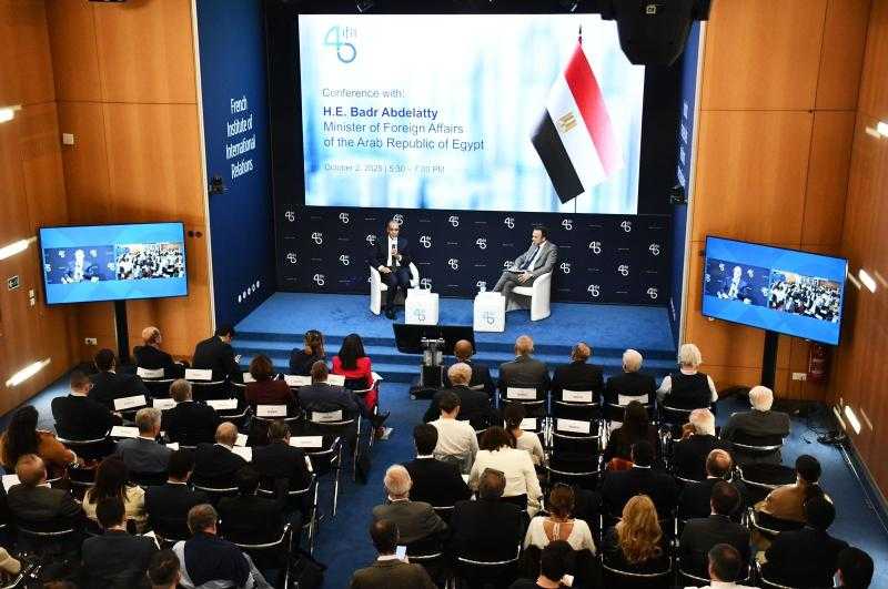 وزير الخارجية يشارك في جلسة حوارية بالمعهد الفرنسي للعلاقات الدولية في باريس