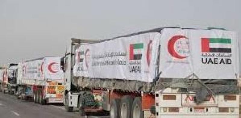 20 شاحنة مساعدات إماراتية تدخل غزة ضمن قافلة ”الفارس الشهم 3”