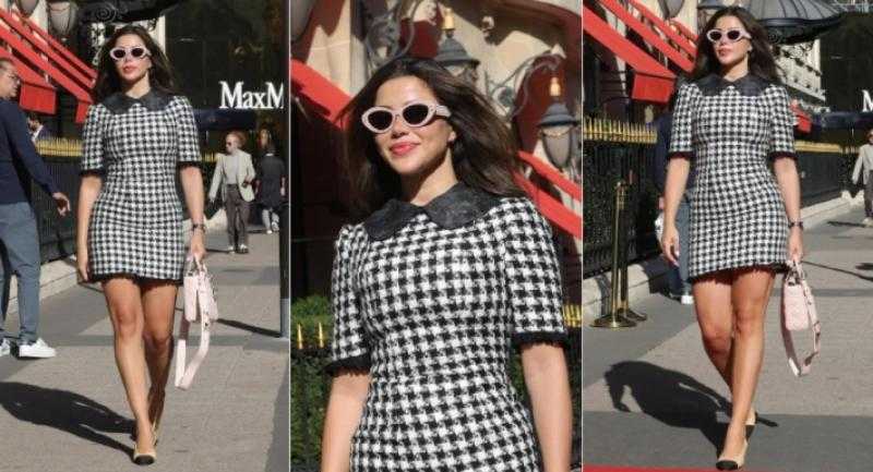 يارا السكري بإطلالة تبرز رشاقتها في جولة بشوارع باريس