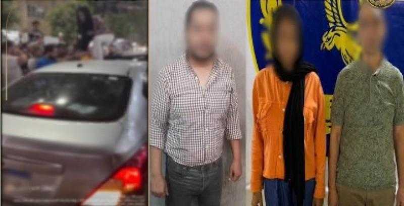 ضبط فتاة صعدت فوق سيارة للتشاجر مع قائد سيارة بالسلام