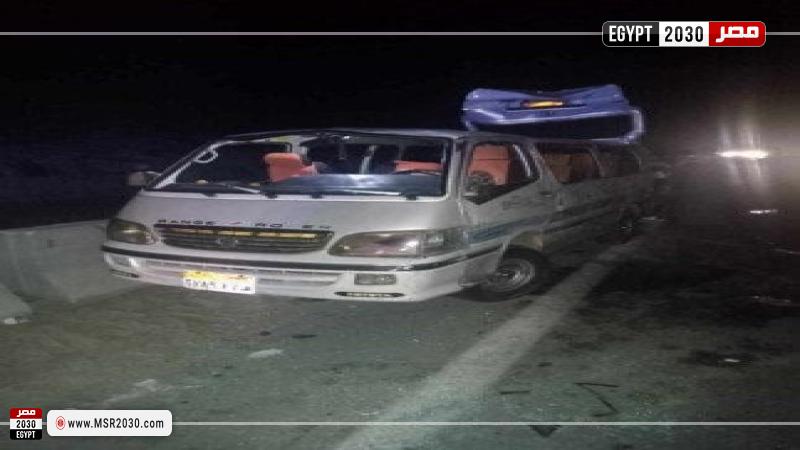 حادث انقلاب ميكروباص