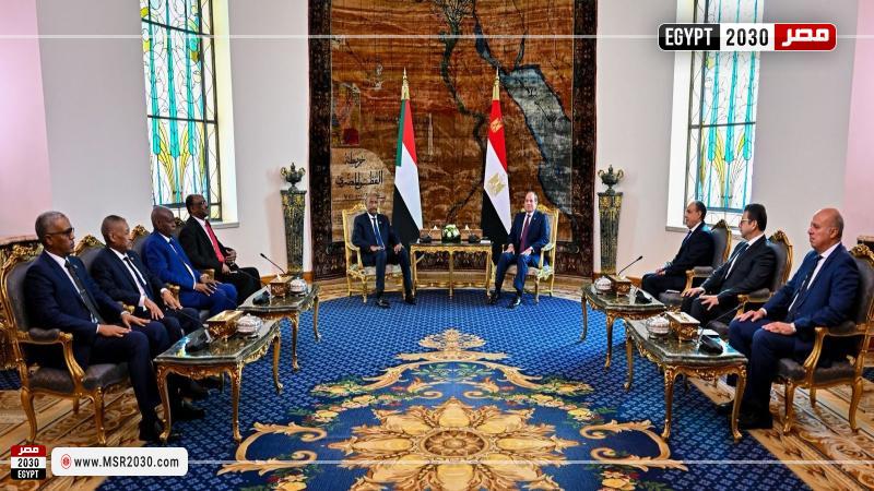 استقبال الرئيس عبد الفتاح السيسي الفريق أول ركن عبد الفتاح البرهان