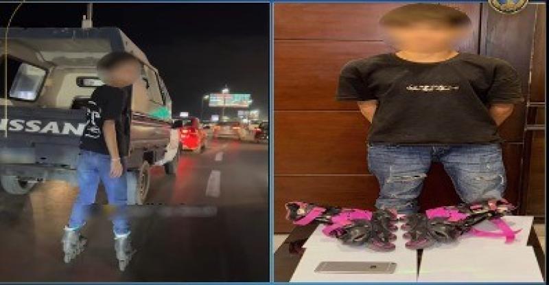 القبض على أجنبي بالإسكندرية لتزحلقه خلف سيارة شرطة