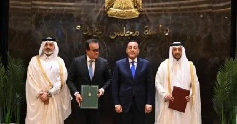 رئيس الوزراء يشهد توقيع مذكرة تفاهم بين مصر وقطر للتعاون في المجال الصحي