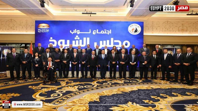 رئيس حزب حماة الوطن يعقد اجتماعا مع أعضاء الحزب المعينين بمجلس الشيوخ
