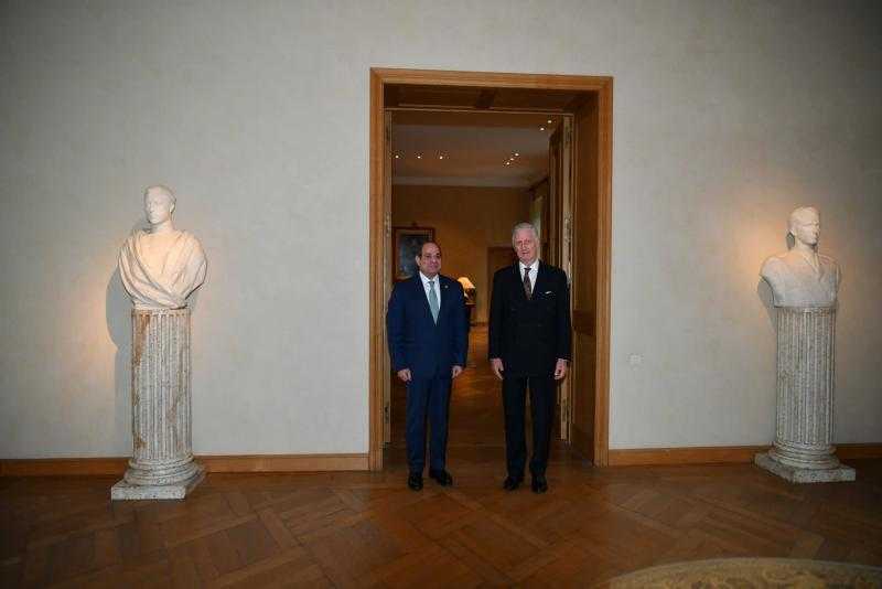 الملك فيليب يشيد بدور مصر في وقف الحرب بغزة .. والرئيس السيسي  يؤكد عمق العلاقات التاريخية بين البلدين