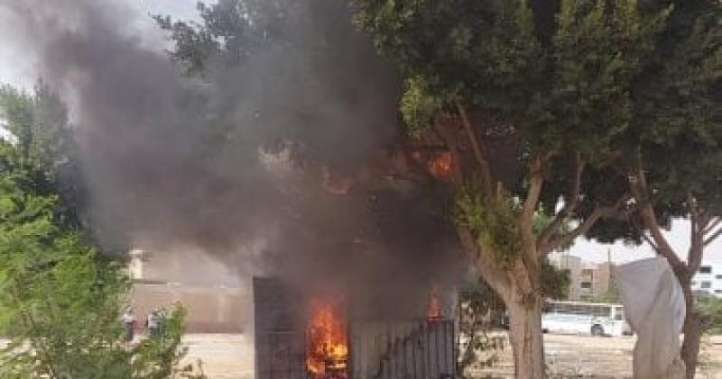 حريق في كشك كهرباء