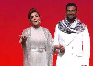 أحمد سعد وأصالة يقدمان أوبريت «شكرا يا حراس... أحمد سعد وأصالة يقدمان أوبريت «شكرا يا حراس الحياة» خلال احتفالية «وطن السلام» بحضور الرئيس السيسي