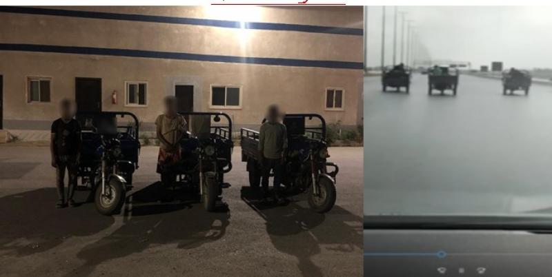 ضبط قائدى 3 تروسيكلات استعرضوا بطريقة خطرة بطريق القاهرة الإسماعيلية