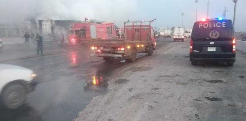 مصرع سائق فى حريق سيارة بطريق إسكندرية الزراعى