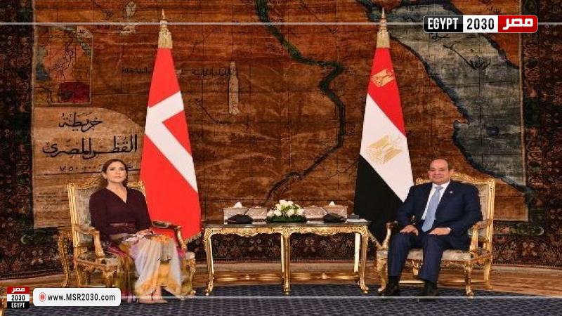  الرئيس عبد الفتاح السيسي يستقبل ملكة الدنمارك