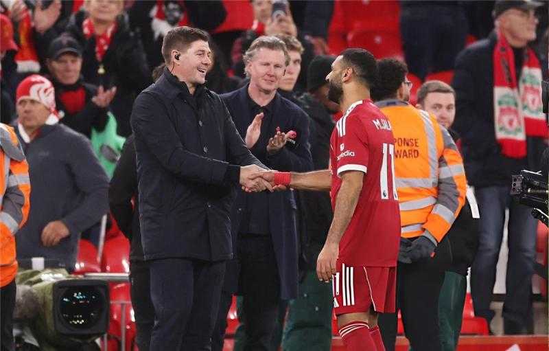 جيرارد: ابتسامة محمد صلاح أهم من الفوز على أستون فيلا