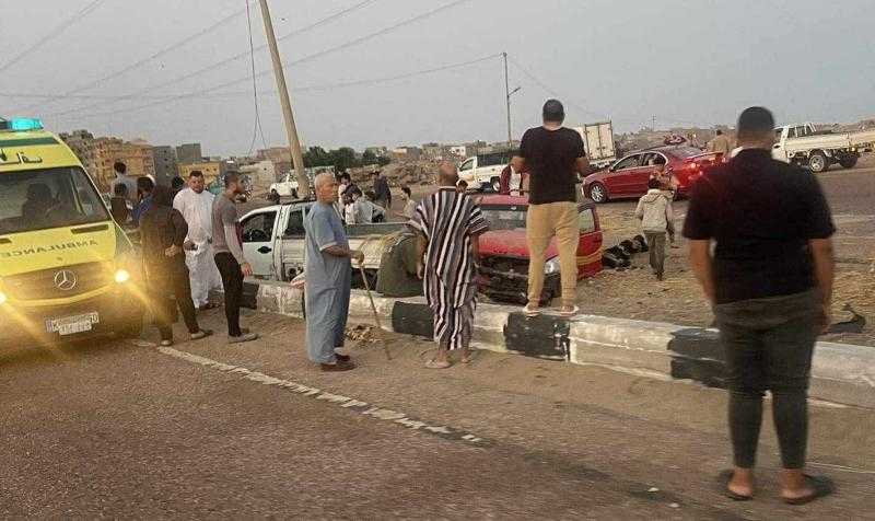 31 مصاب في تصادم سيارتين نصف نقل على الطريق الساحلي بكفر الشيخ