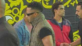 وصول محمد رمضان  لعزاء إسماعيل الليثي