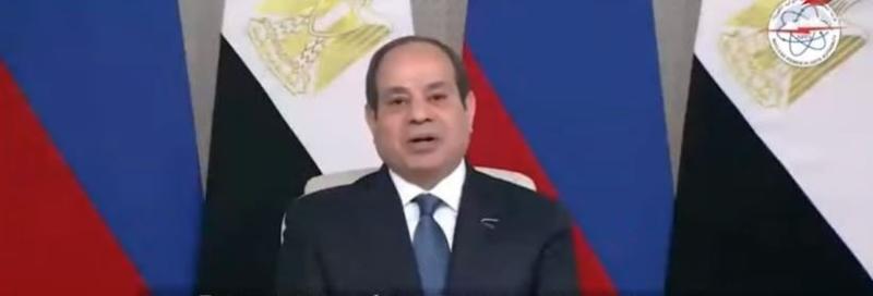 السيسي يعبر عن تقديره لمشاركة بوتين في فعاليات تركيب وعاء ضغط مفاعل الضبعة وتوقيع اتفاقية الوقود النووي