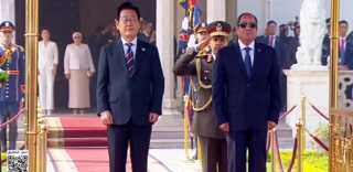 مراسم استقبال رسمية لرئيس كوريا الجنوبية فى قصر الاتحادية