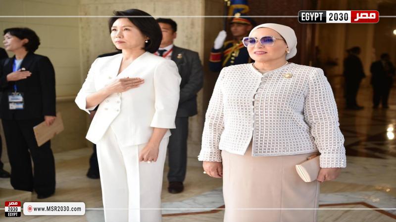  انتصار السيسي تعرب عن سعادتها وترحيبها بقرينة رئيس جمهورية كوريا الجنوبية
