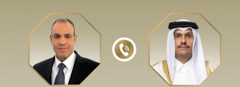 وزير الخارجية يبحث مع نظيره القطري تطورات الأوضاع في قطاع غزة