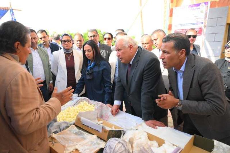 وزيرة التضامن تتفقد وحدة إنتاج الحرير