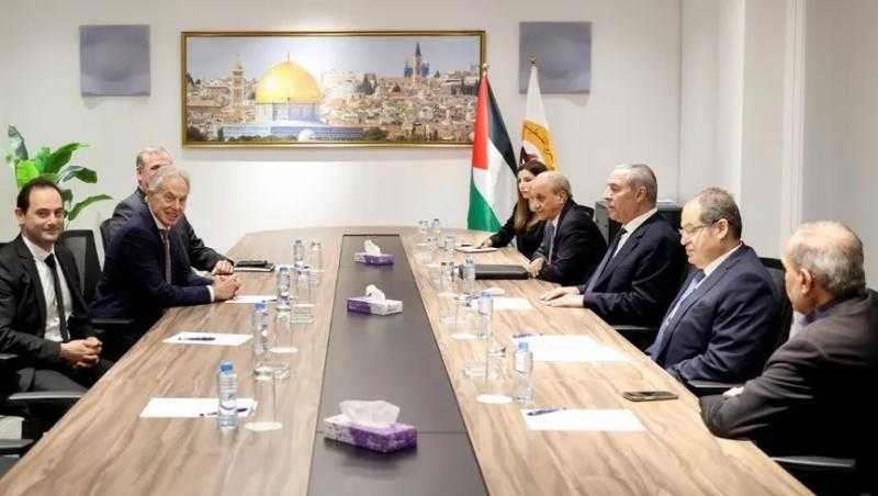 نائب الرئيس الفلسطيني يبحث مع بلير تطورات قرار مجلس الأمن ومتطلبات تحقيق تقرير المصير والدولة