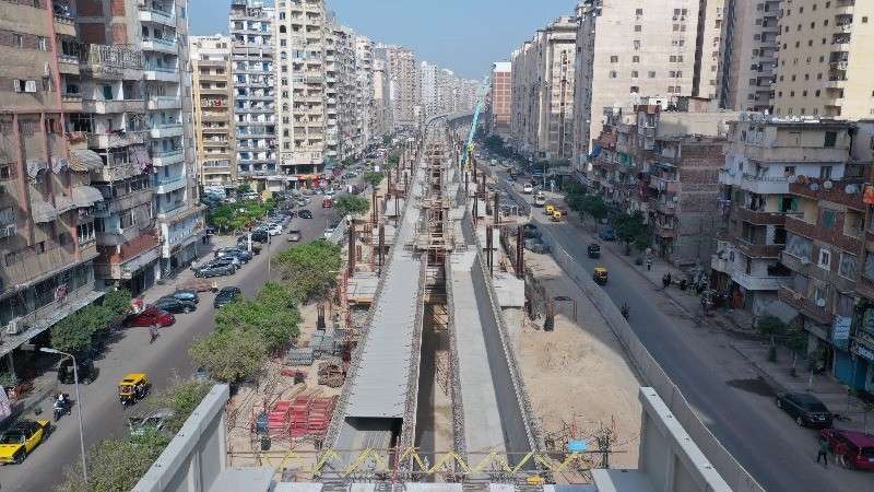 أعمال البنية الأساسية لمسار المرحلة الأولى من مترو الإسكندرية الجديد