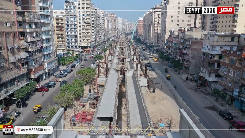 أعمال البنية الأساسية لمسار المرحلة الأولى من مترو الإسكندرية الجديد