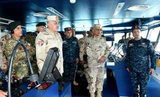 وزير الدفاع والإنتاج الحربى يشهد تنفيذ المرحلة الرئيسية للتدريب المشترك ” ميدوزا - 14 ”