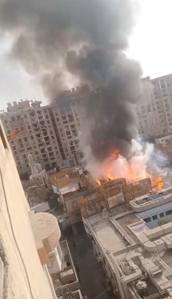 حريق هائل يندلع في ديكور تصوير مسلسل ستديو مصر بالمريوطية