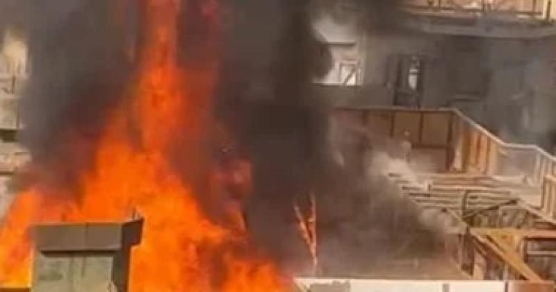 الحماية المدنية تجرى عمليات تبريد وتتبع لأدخنة حريق لوكيشن تصوير باستوديو مصر