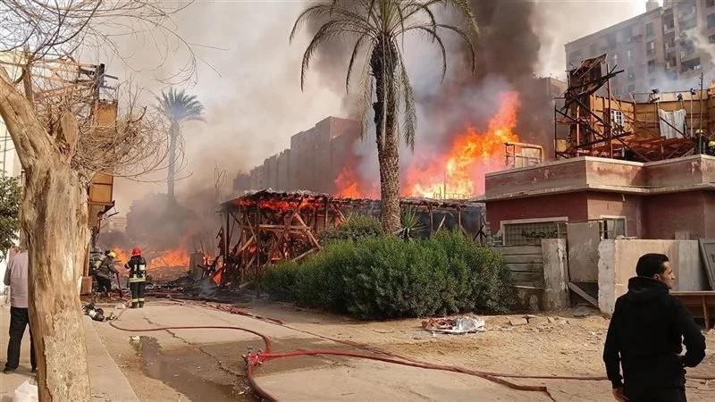 خسائر حريق لوكيشن مسلسل محمد عادل إمام الجديد