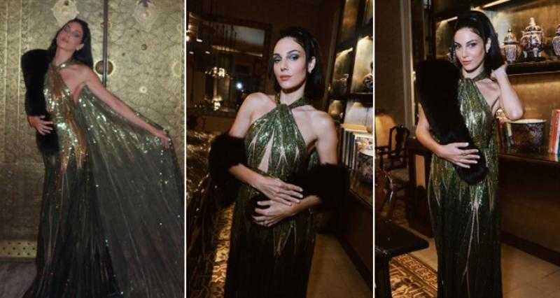 رزان جمال تتألق بفستان أخضر لامع وتستعد لعرض فيلم ”أسد”
