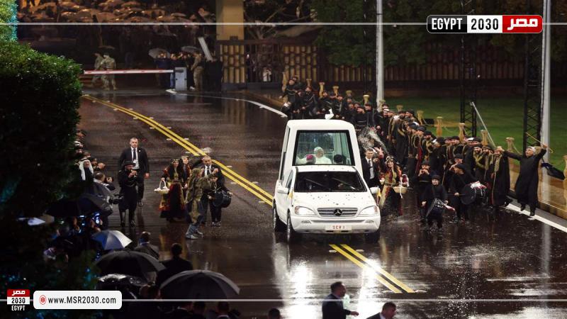 استقبال بابا الفاتيكان في القصر الجمهوري بلبنان