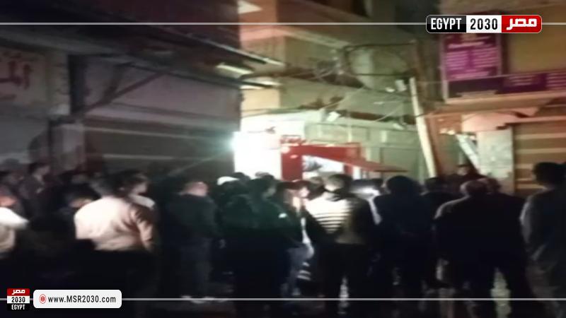  حريق بسوق الخواجات في المنصورة