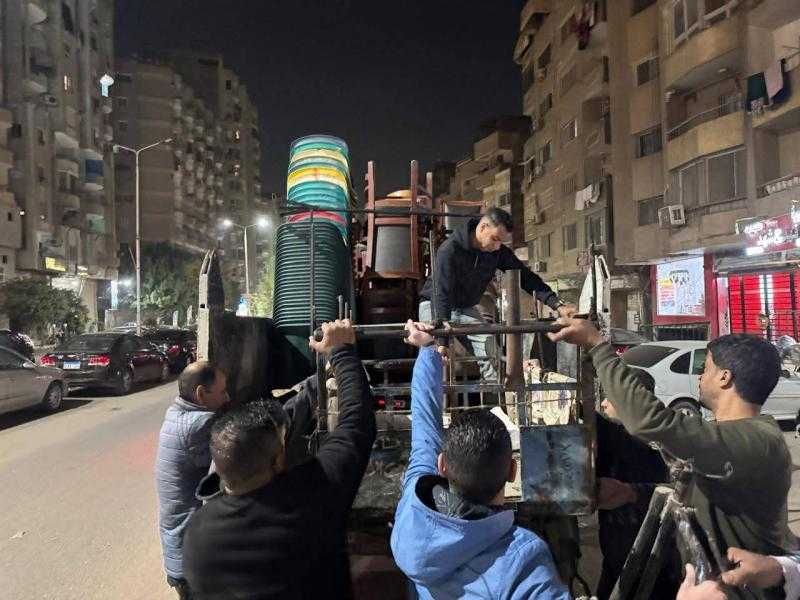 محافظة الجيزة تشن حملة ليلية مفاجئة على المقاهي والتعديات بشارع الشيشيني والمريوطية فيصل