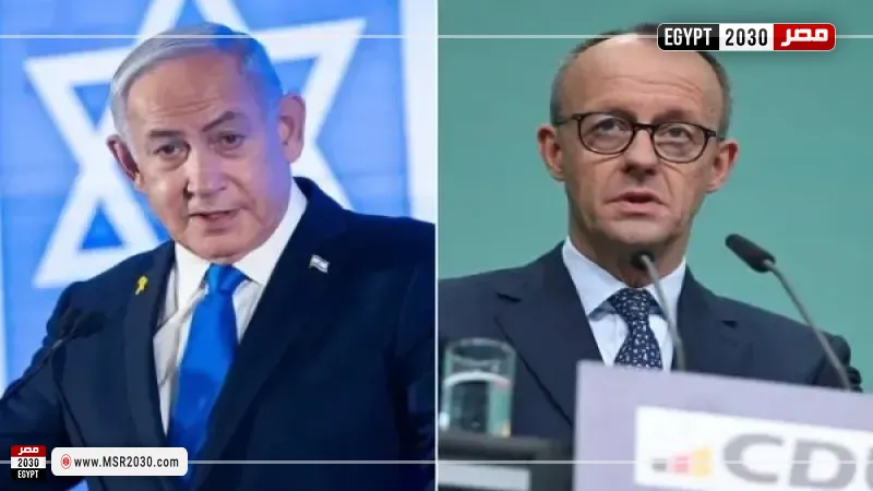 المستشار الألماني ونتنياهو 