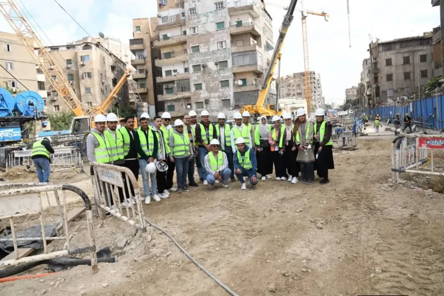 طلاب هندسة طنطا في جولة تعليمية داخل مشروع الخط الرابع لمترو الأنفاق