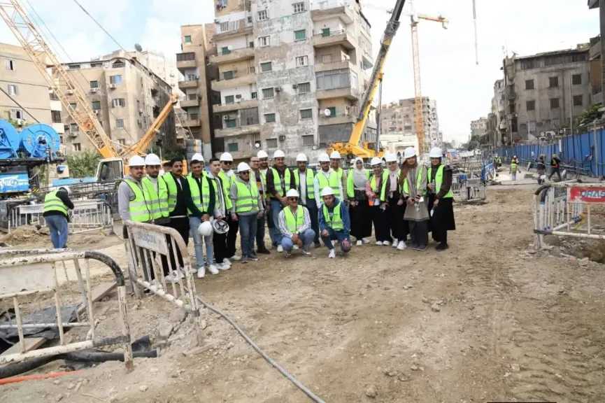 طلاب هندسة طنطا في جولة تعليمية داخل مشروع الخط الرابع لمترو الأنفاق