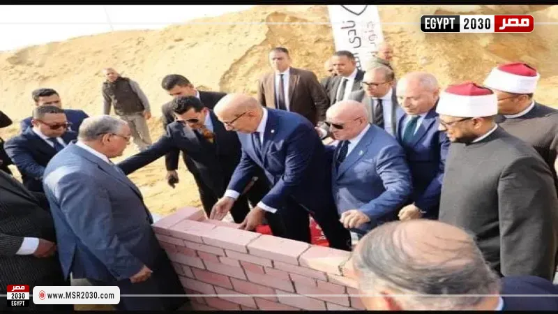 رئيس مجلس القضاء الأعلى يضع حجر أساس مسجد شهداء القضاة بالتجمع السادس