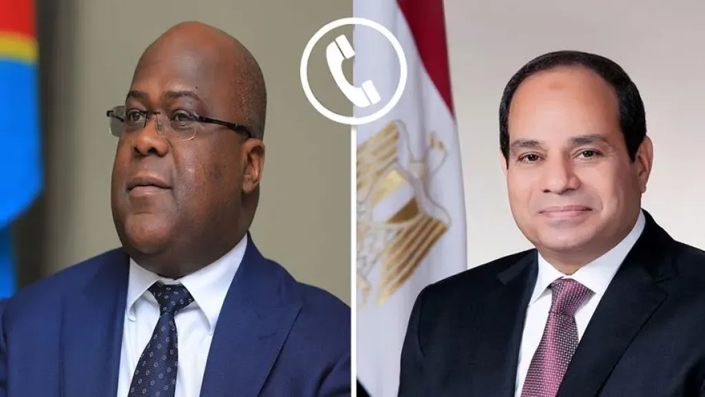 السيسي ورئيس الكونغو الديمقراطية يتفقان على تعزيز التشاور والتعاون الثنائي في القضايا ذات الاهتمام المشترك