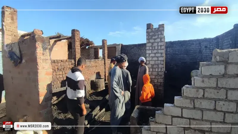 حريق حوش مواشي 