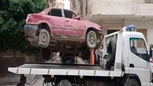 رفع 59 سيارة متهالكة من الشوارع والميادين خلال 24 ساعة