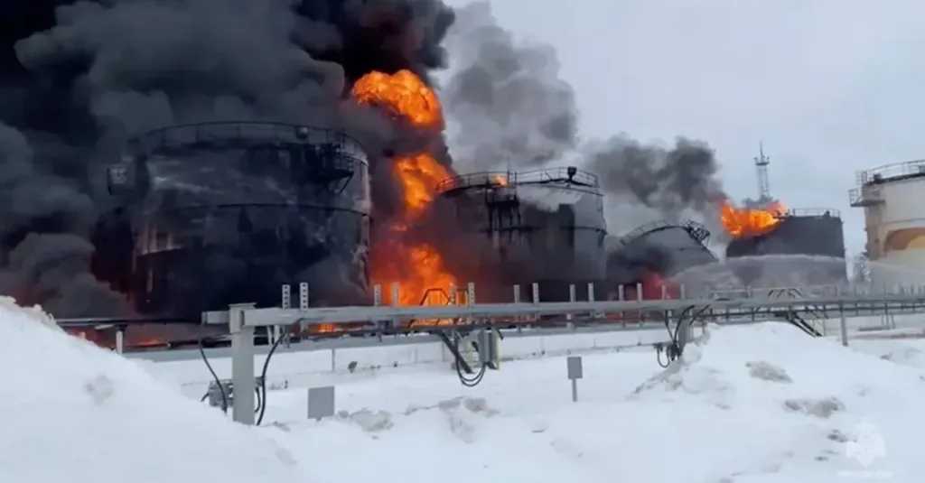 روسيا: حريق في ميناء تيمريوك النفطي إثر هجوم بطائرة مسيرة