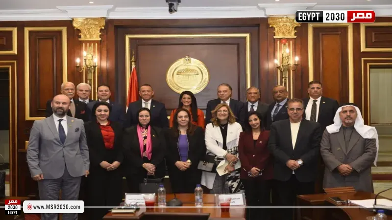 الدكتورة رانيا المشاط خلال لقاء أعضاء لجنة الشئون الخارجية بمجلس الشيوخ