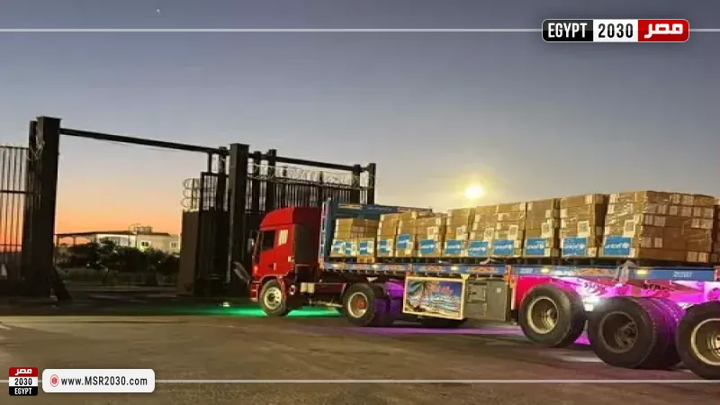 دخول 1329 شاحنة مساعدات ومواد بترولية عبر معبر رفح البري خلال أسبوع