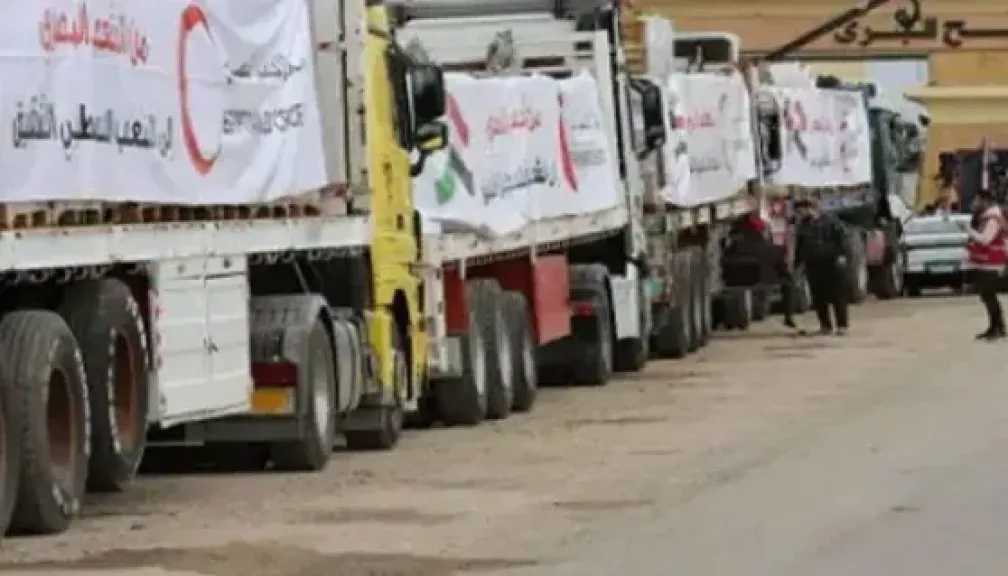 آلاف الأطنان من الغذاء والدواء.. مصر تُدخل قافلة المساعدات الـ106 إلى غزة عبر ميناء رفح