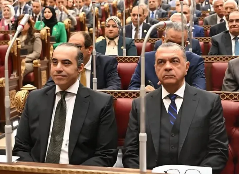 المستشار محمود فوزي وزير الشئون النيابية خلال جلسة مجلس الشيوخ