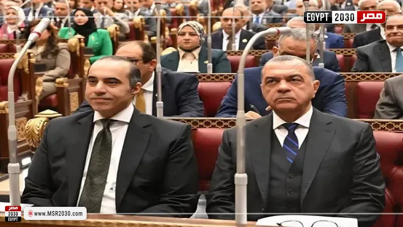 المستشار محمود فوزي وزير الشئون النيابية خلال جلسة مجلس الشيوخ