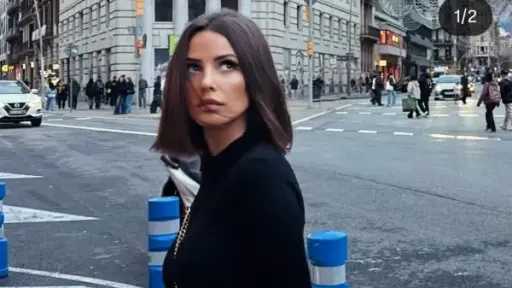 إيمان العاصي تتألق بفستان أسود قصير