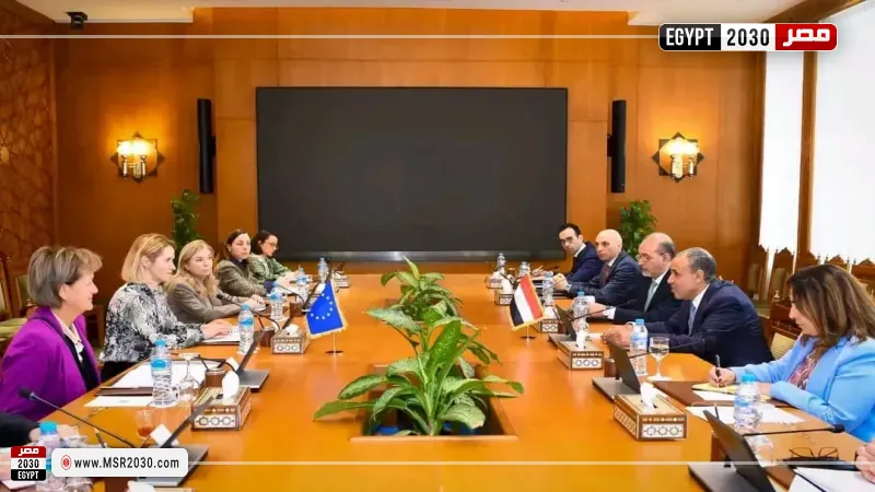 وزير الخارجية خلال لقائه مع الممثلة العليا للشئون الخارجية والسياسة الأمنية للاتحاد الأوروبي